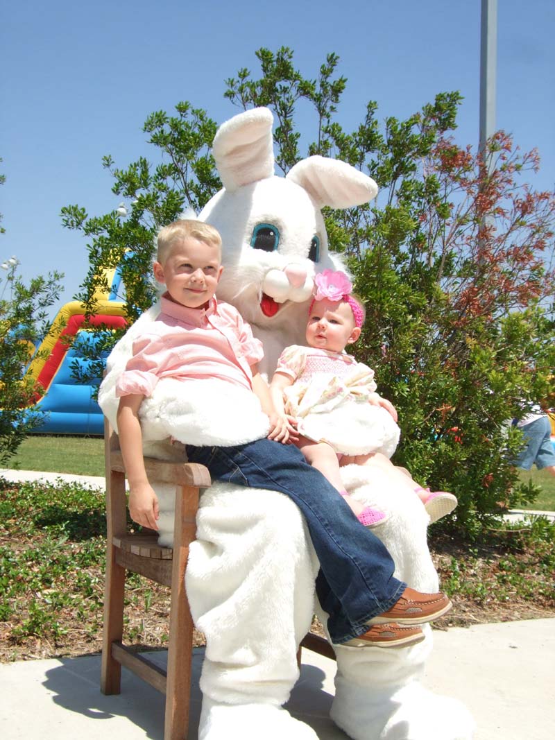 photo of kids with the Easter Bunny